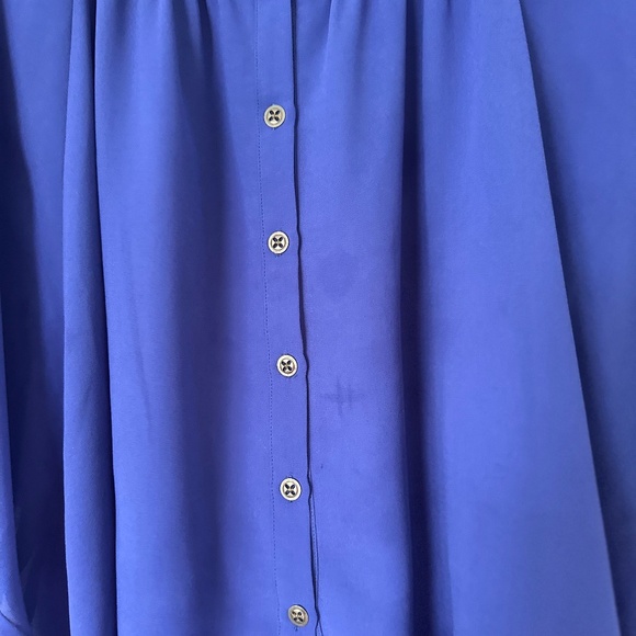 Lush Short Sleeve Draped Chiffon Blouse - Picture 3 of 4